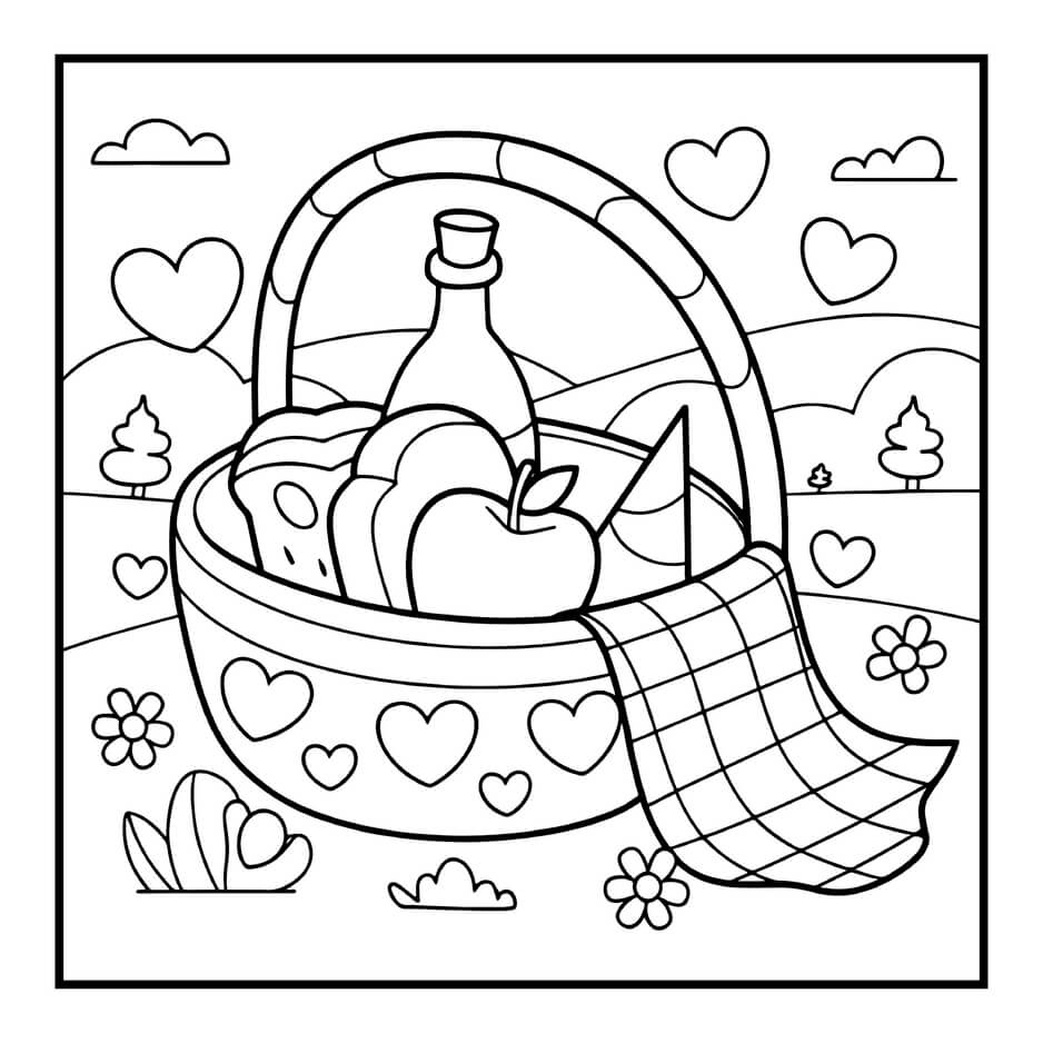Desenho de Cozy Valentines para imprimir