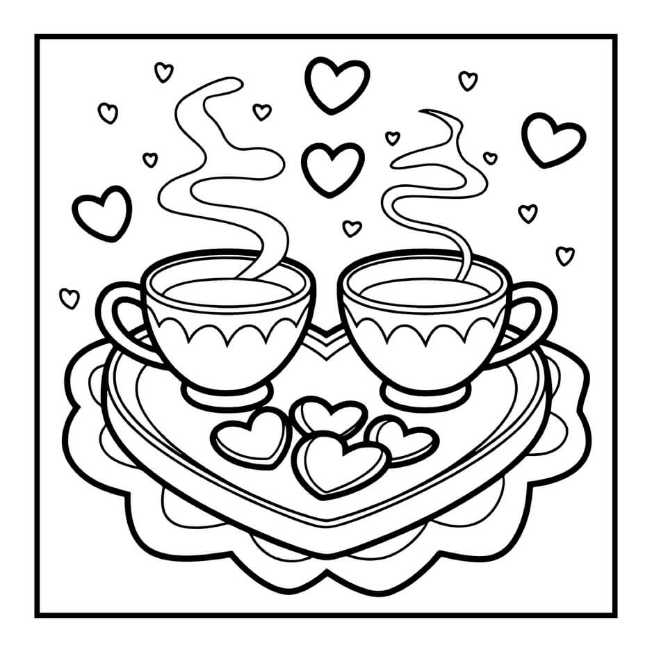 Desenho de Cozy Valentines para imprimir