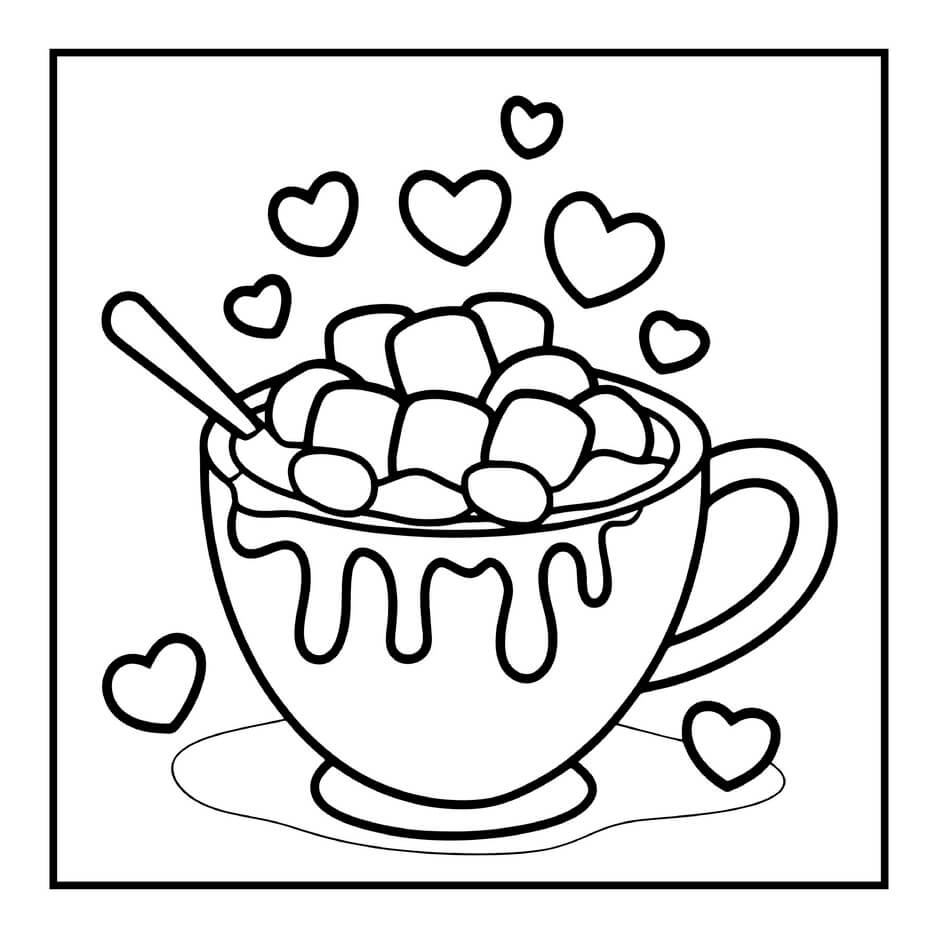 Desenho de Cozy Valentines para imprimir