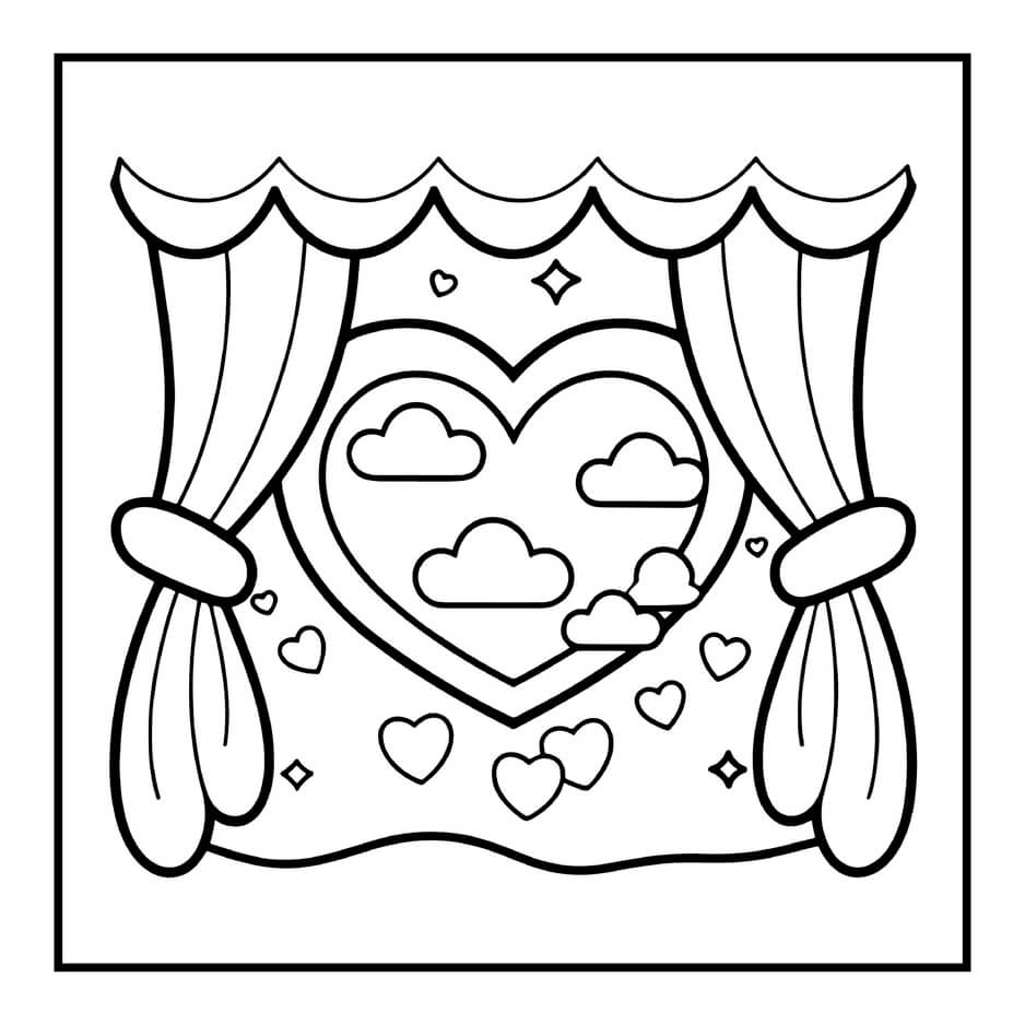 Desenho de Cozy Valentines para imprimir