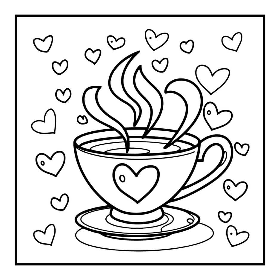 Desenho de Cozy Valentines para imprimir