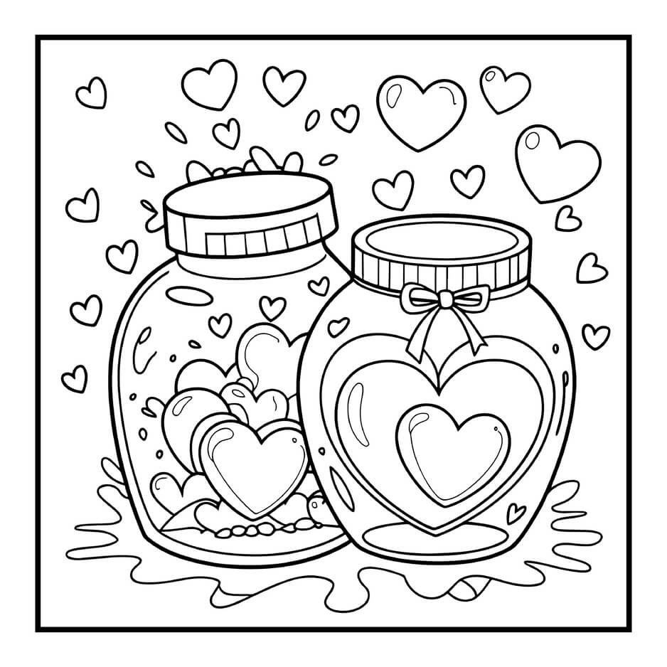 Desenho de Cozy Valentines para imprimir