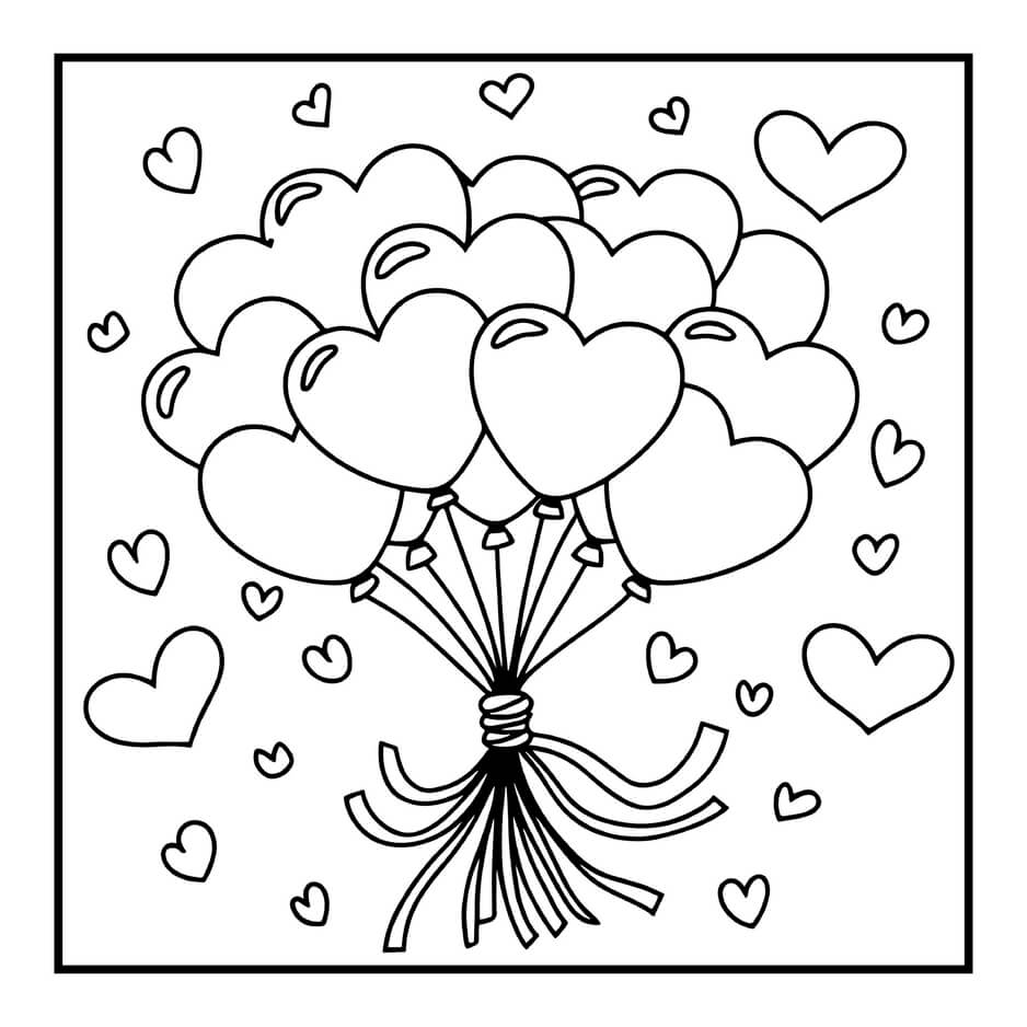 Desenho de Cozy Valentines para imprimir