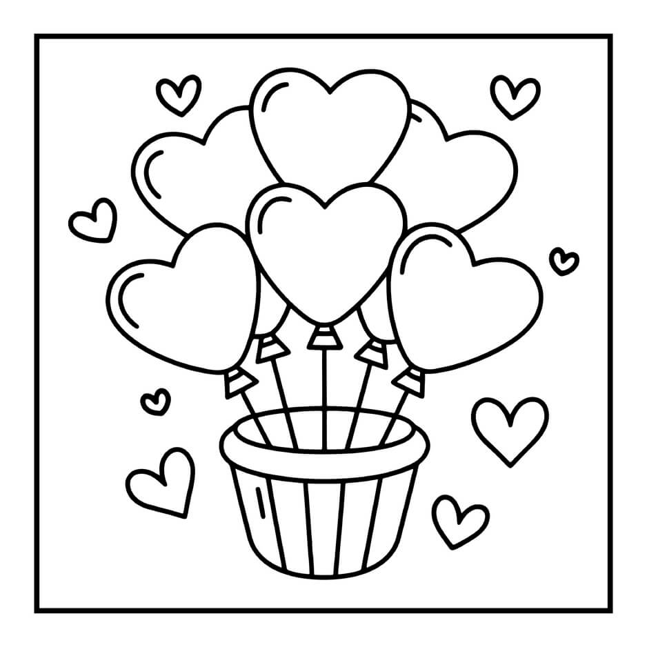 Desenho de Cozy Valentines para imprimir