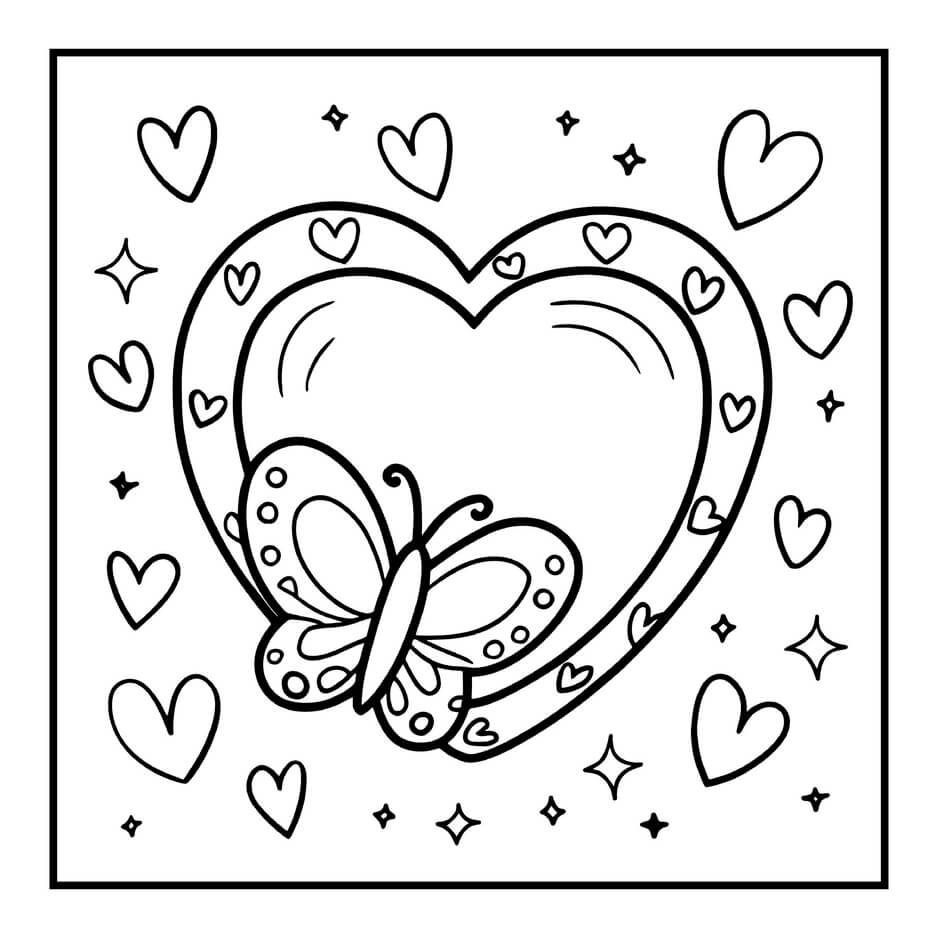 Desenho de Cozy Valentines para imprimir