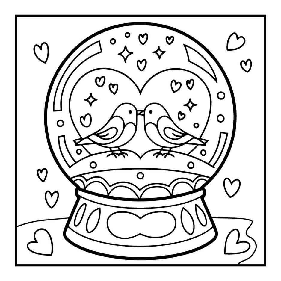 Desenho de Cozy Valentines para imprimir