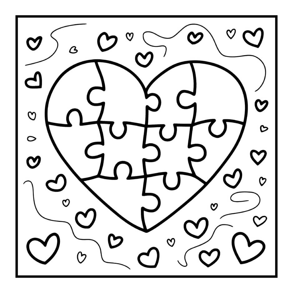 Desenho de Cozy Valentines para imprimir