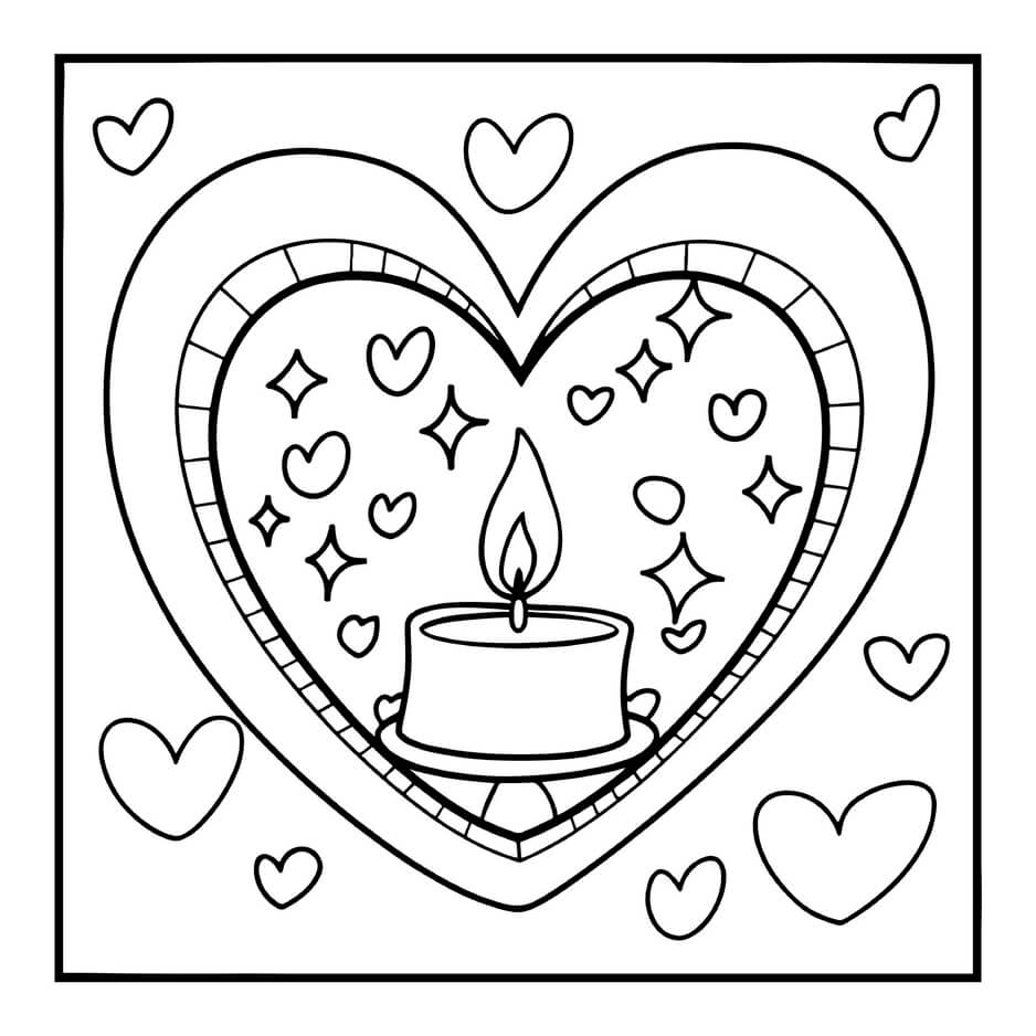 Desenho de Cozy Valentines para imprimir