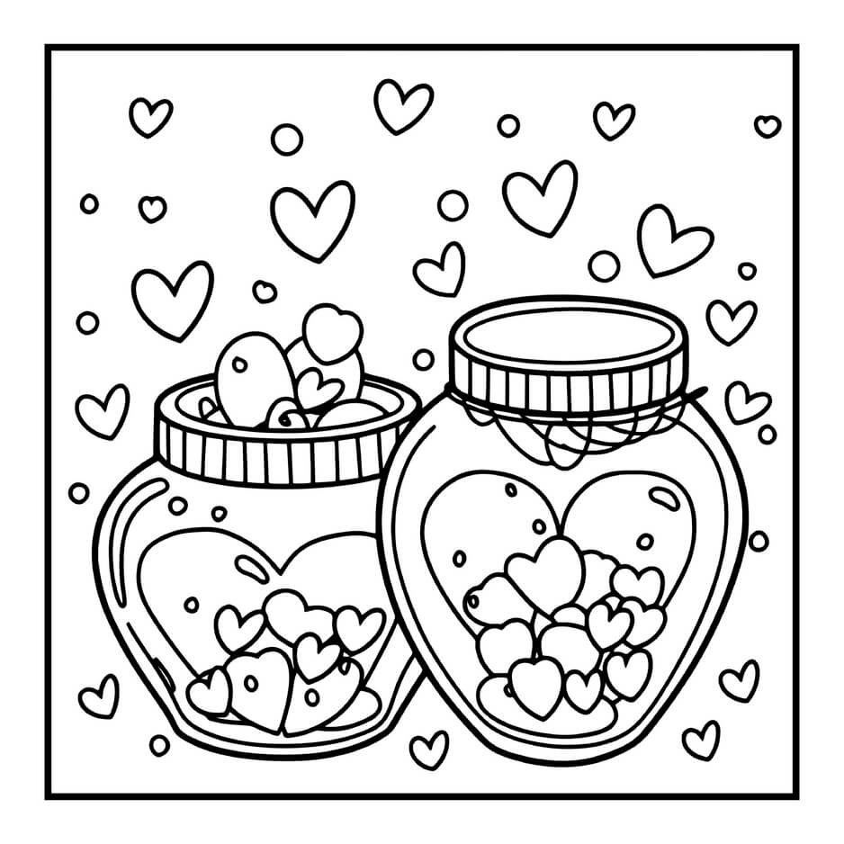 Desenho de Cozy Valentines para imprimir