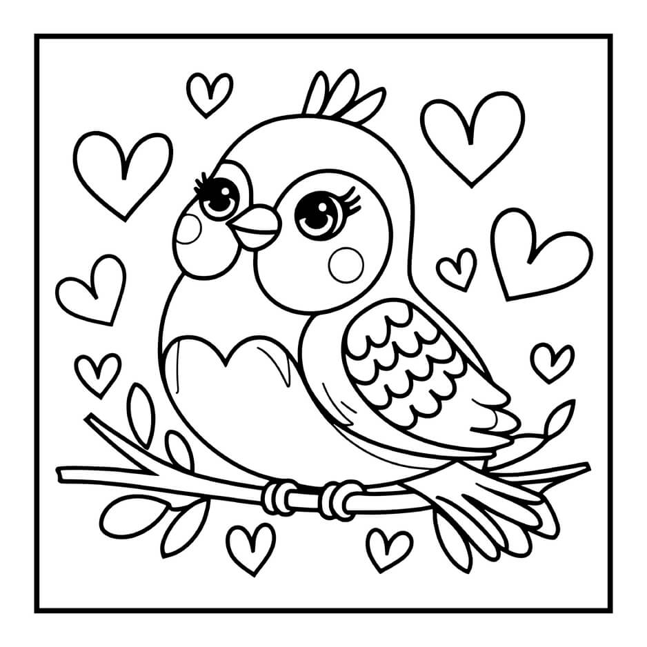 Desenho de Cozy Valentines para imprimir