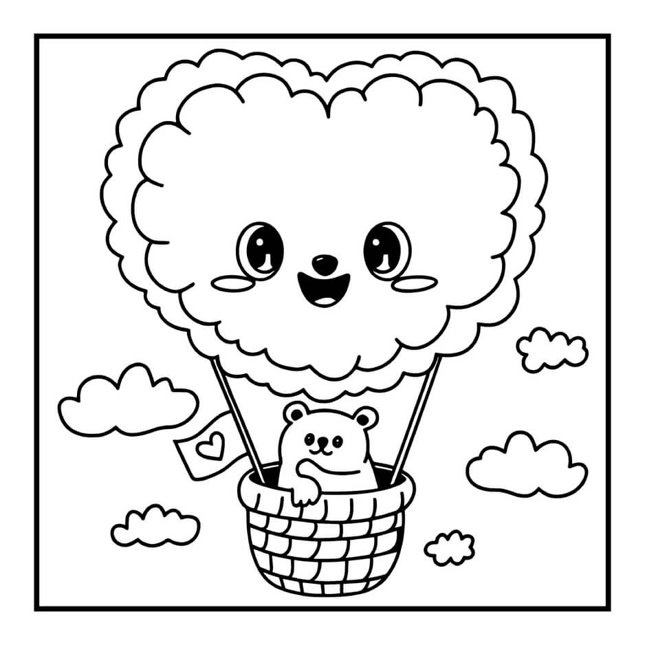 Desenho de Cozy Valentines para imprimir