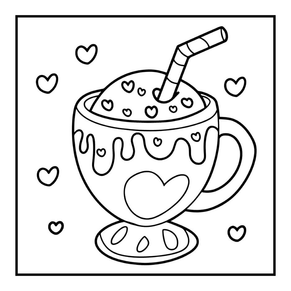 Desenho de Cozy Valentines para imprimir