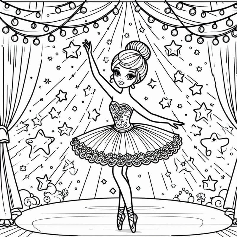 Desenho de Bailarina para imprimir