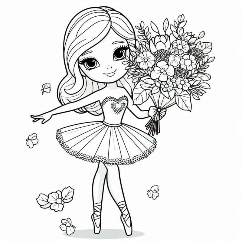 Desenho de Bailarina para imprimir