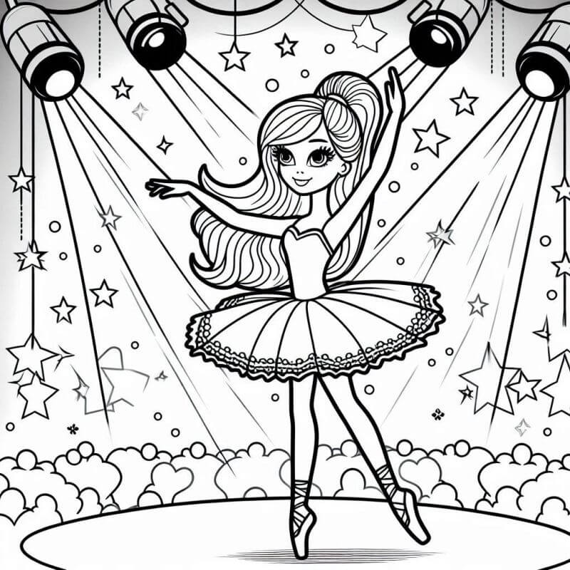 Desenho de Bailarina para imprimir