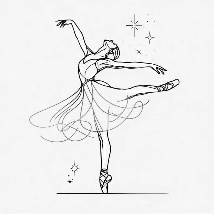 Desenho de Bailarina para imprimir