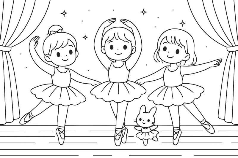 Desenho de Bailarina para imprimir