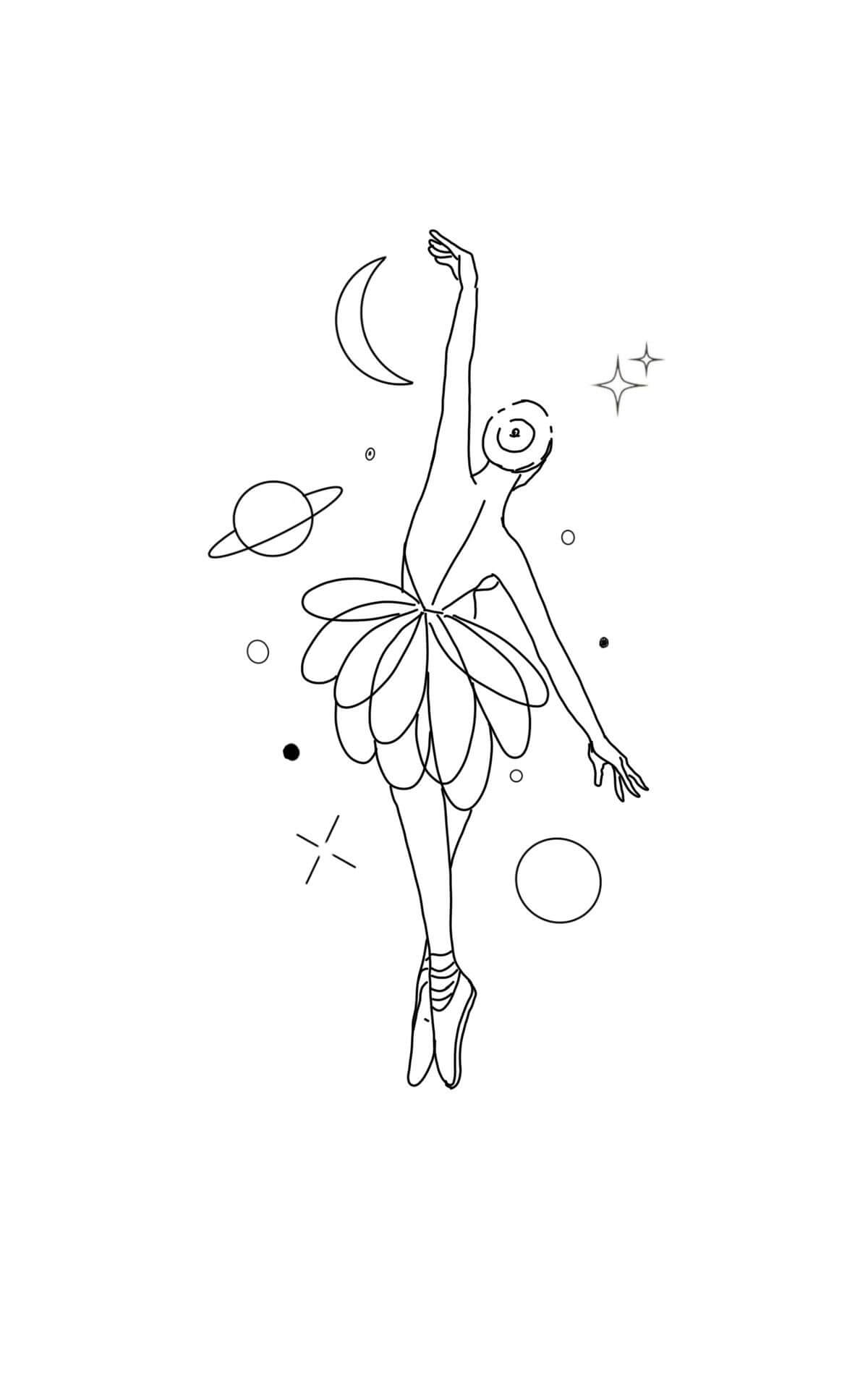 Desenho de Bailarina para imprimir