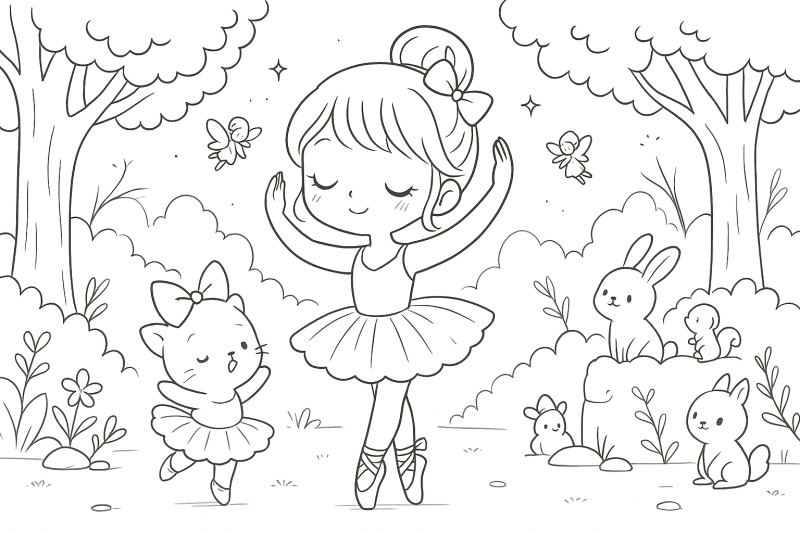 Desenho de Bailarina para imprimir