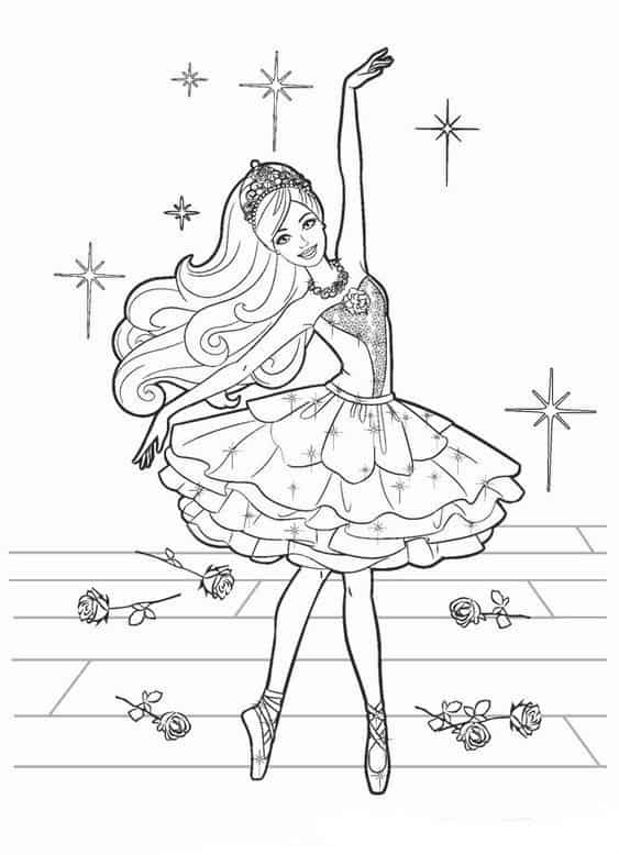 Desenho de Bailarina para imprimir