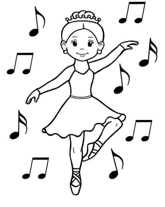 Desenho de Bailarina para imprimir