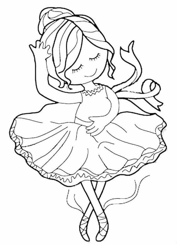 Desenho de Bailarina para imprimir