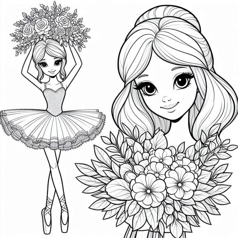 Desenho de Bailarina para imprimir