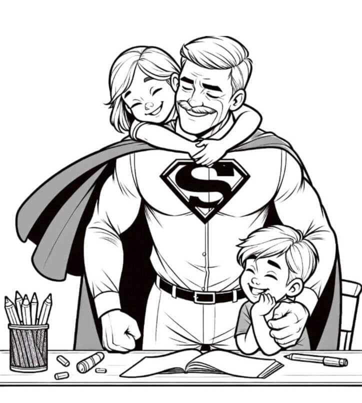 Desenho de Feliz Dia dos Pais para imprimir