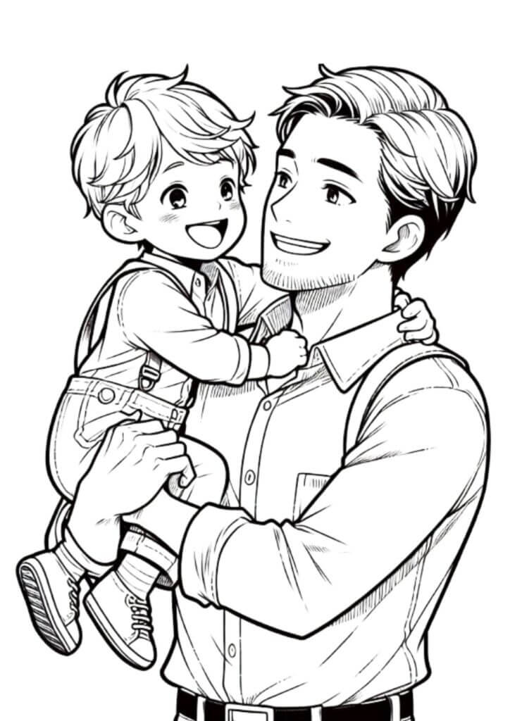 Desenho de Feliz Dia dos Pais para imprimir