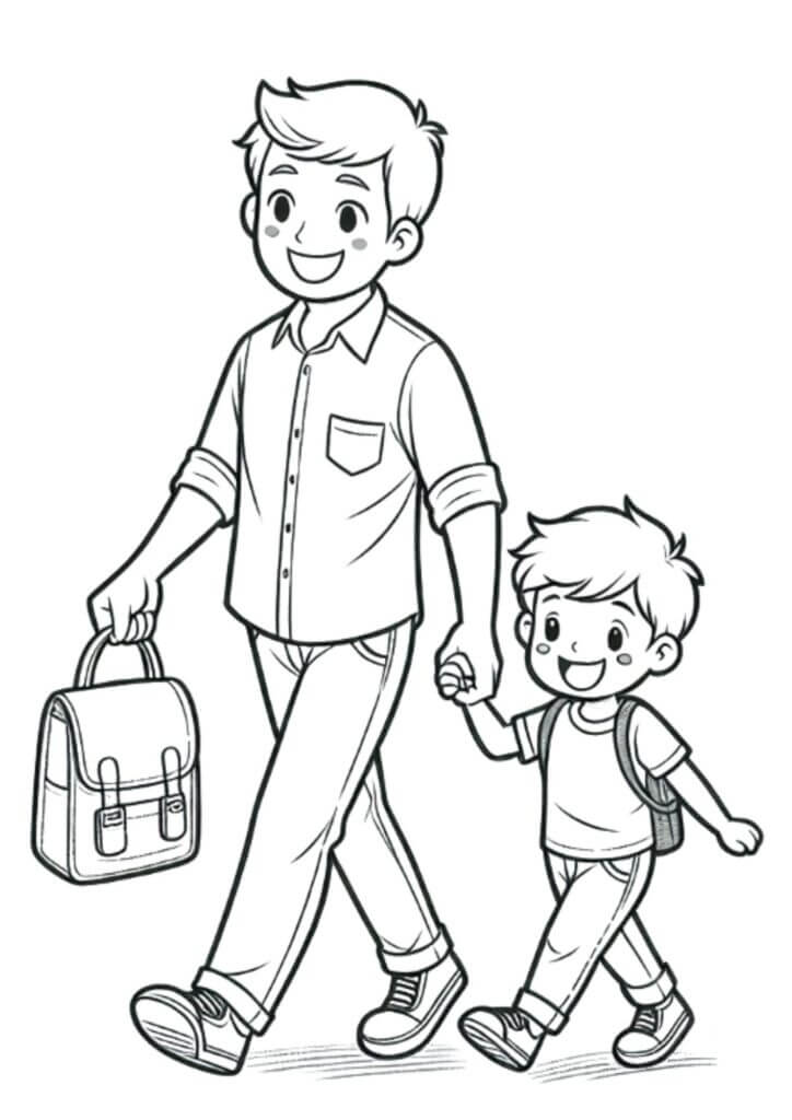Desenho de Feliz Dia dos Pais para imprimir