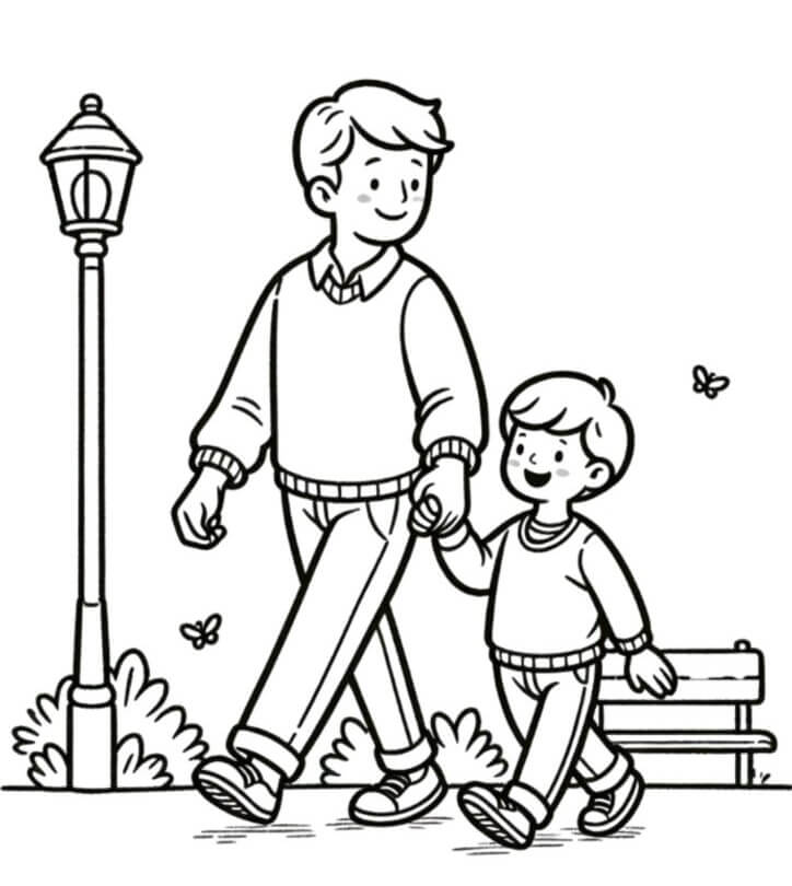Desenho de Feliz Dia dos Pais para imprimir