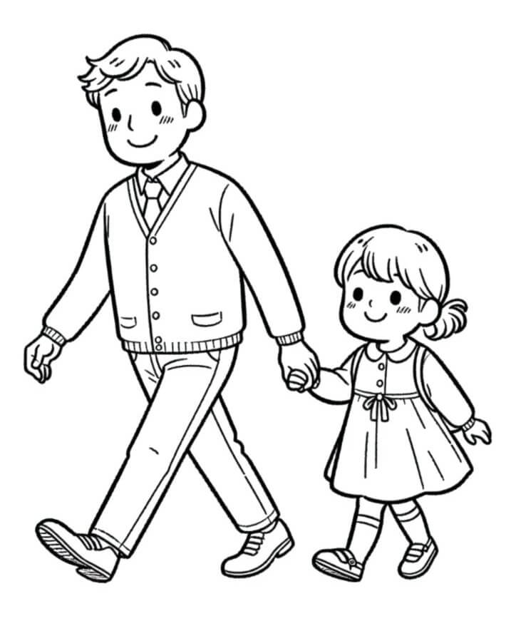 Desenho de Feliz Dia dos Pais para imprimir