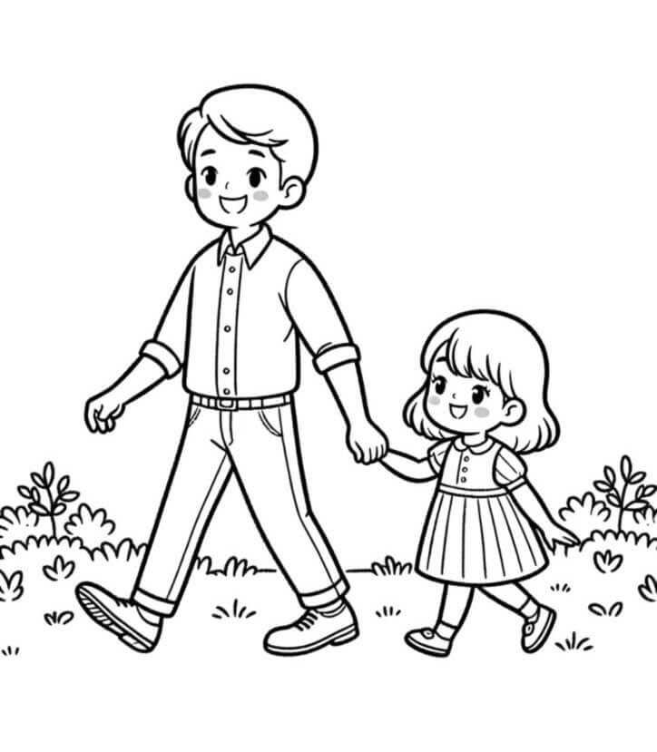 Desenho de Feliz Dia dos Pais para imprimir