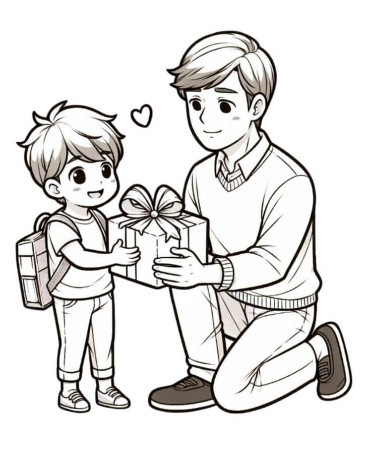Desenho de Feliz Dia dos Pais para imprimir
