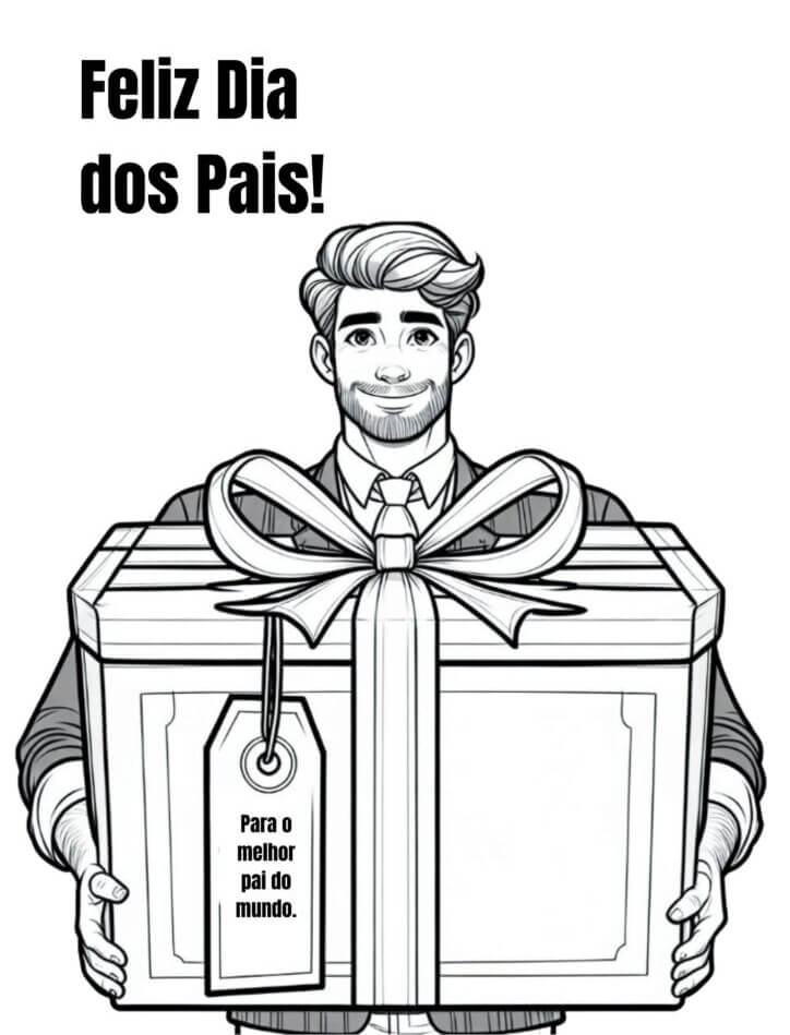 Desenho de Feliz Dia dos Pais para imprimir