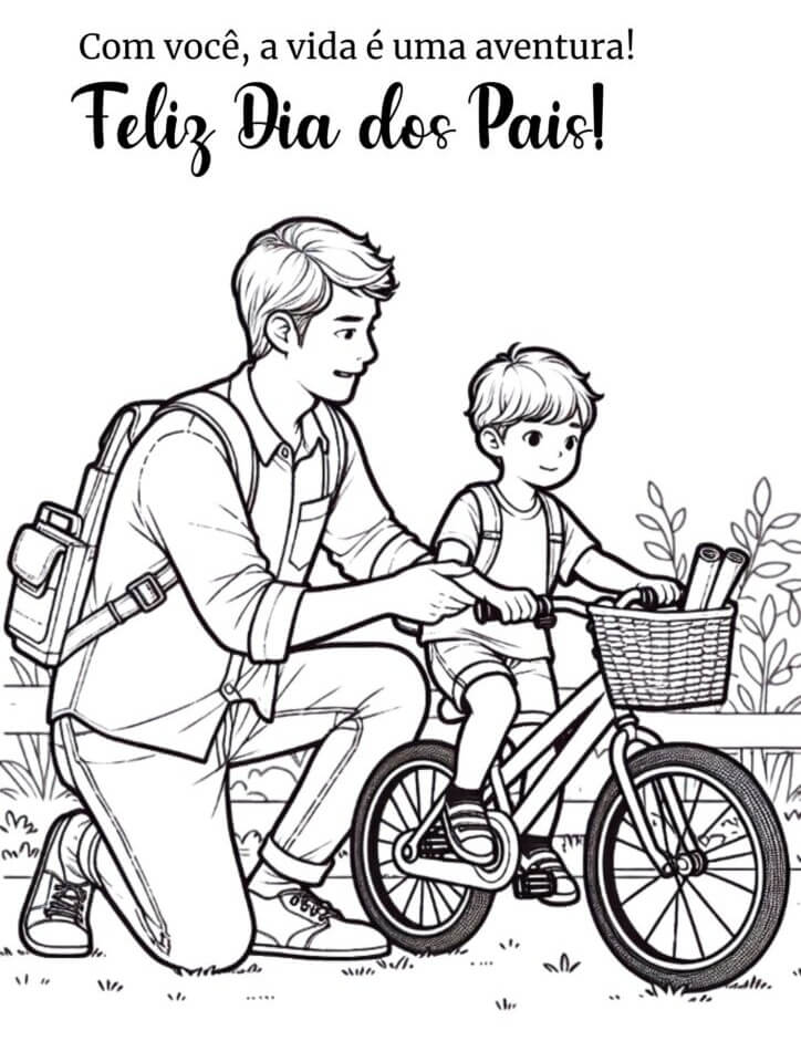 Desenho de Feliz Dia dos Pais para imprimir