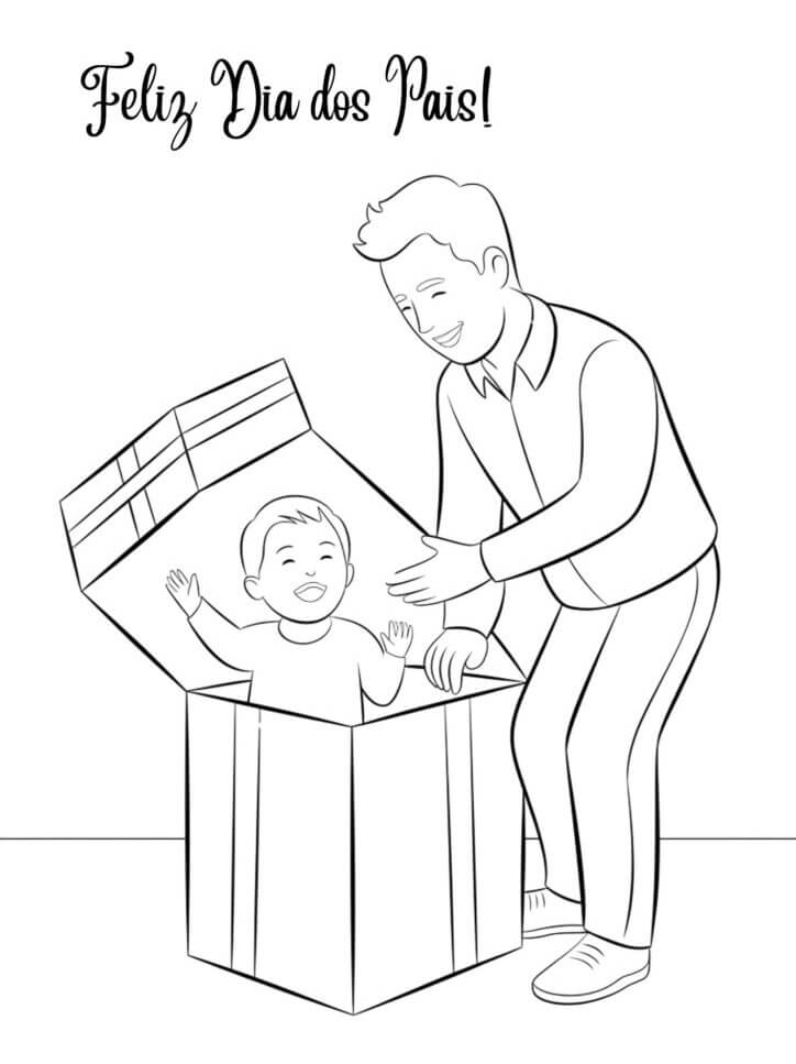 Desenho de Feliz Dia dos Pais para imprimir