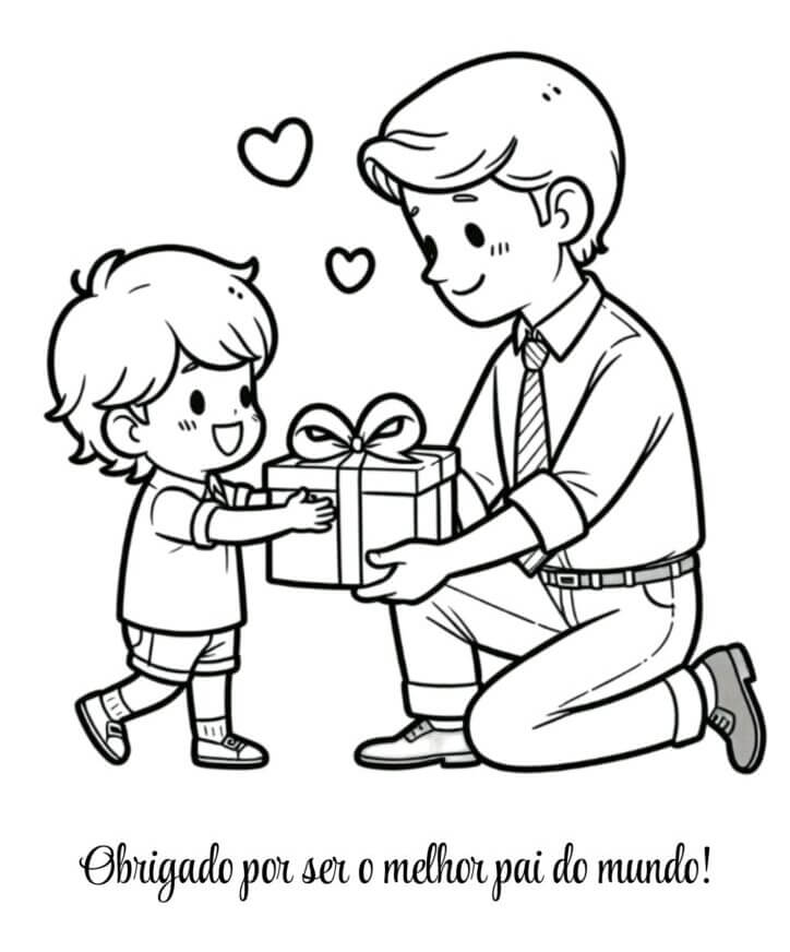 Desenho de Feliz Dia dos Pais para imprimir
