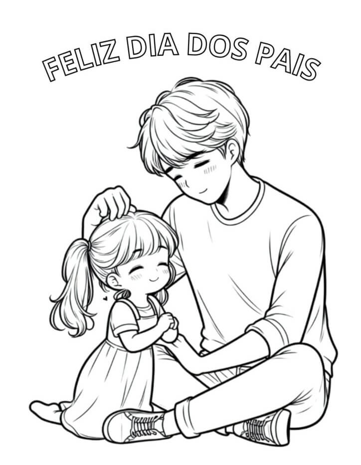 Desenho de Feliz Dia dos Pais para imprimir