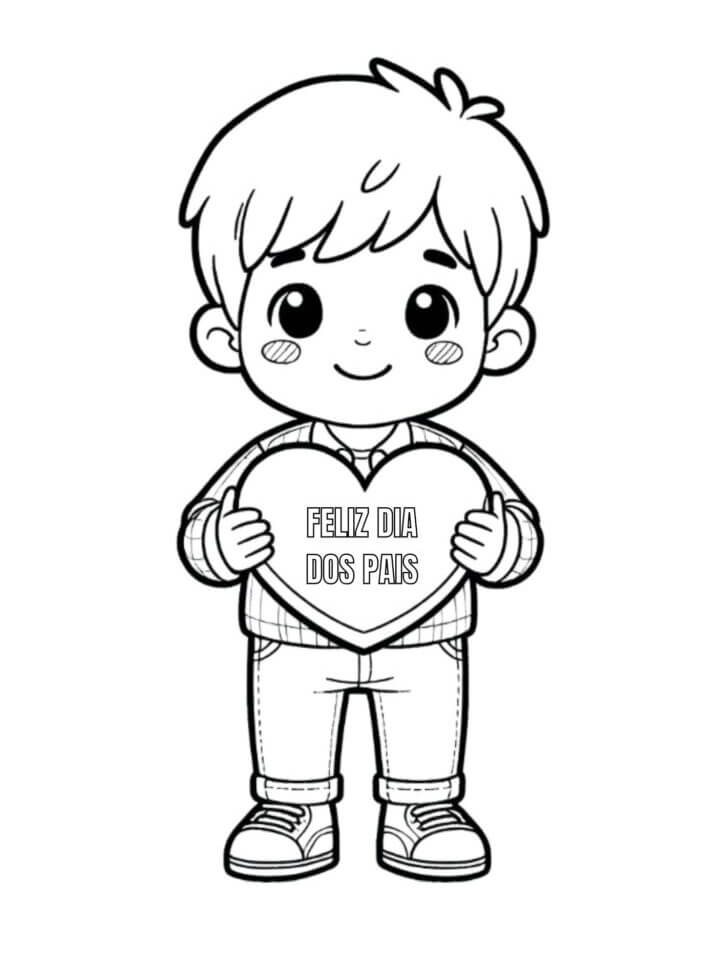 Desenho de Feliz Dia dos Pais para imprimir