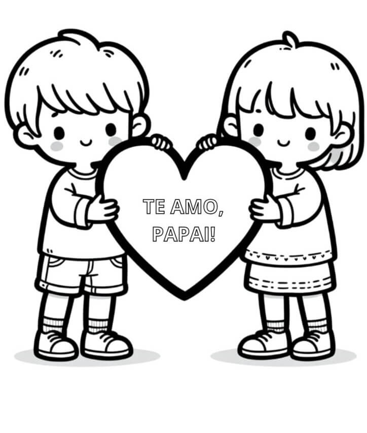 Desenho de Feliz Dia dos Pais para imprimir