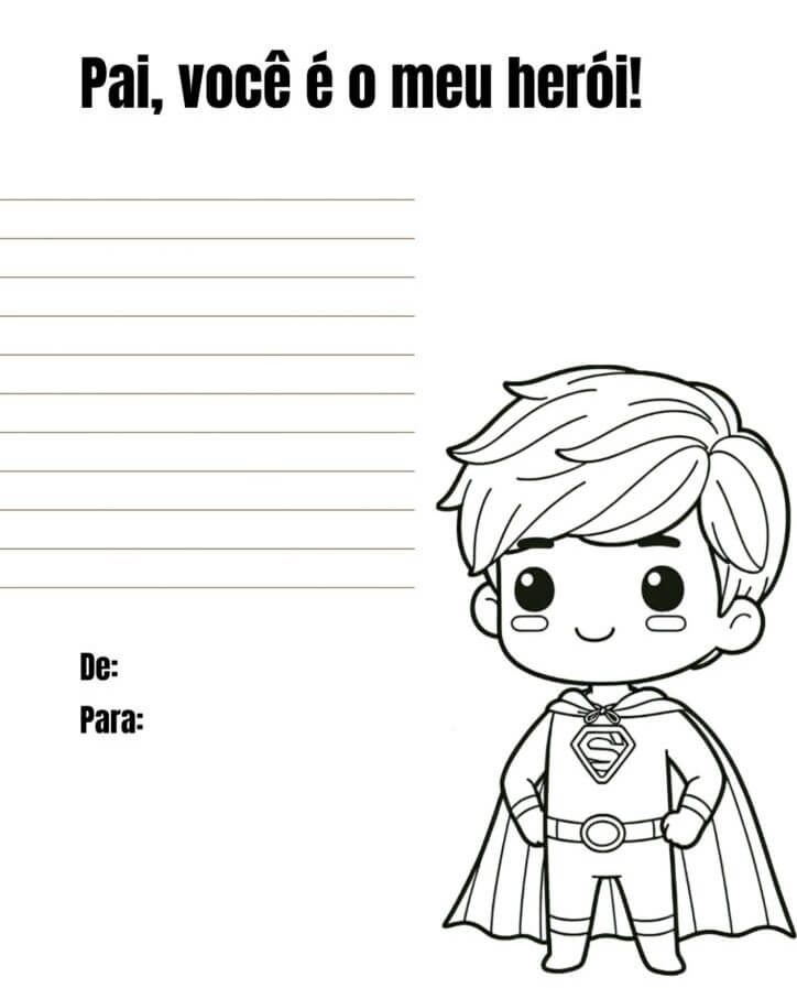 Desenho de Feliz Dia dos Pais para imprimir