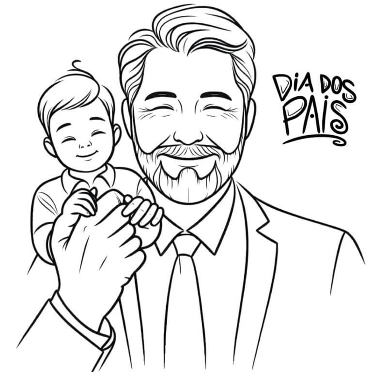 Desenho de Feliz Dia dos Pais para imprimir