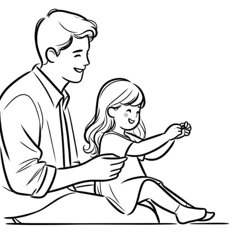 Desenho de Feliz Dia dos Pais para imprimir