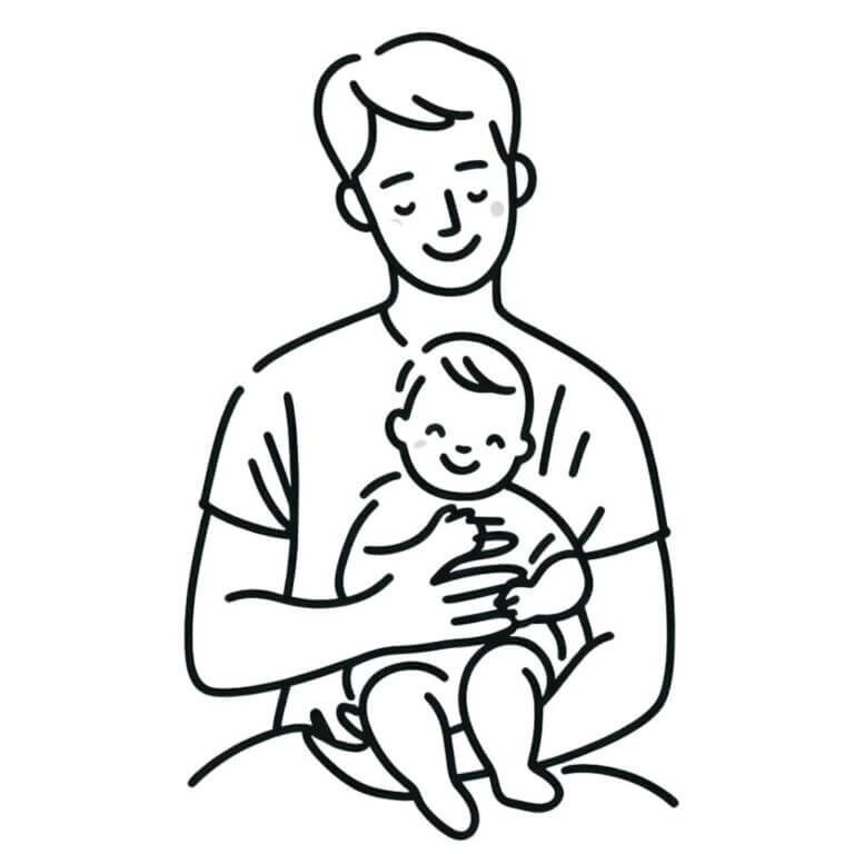Desenho de Feliz Dia dos Pais para imprimir
