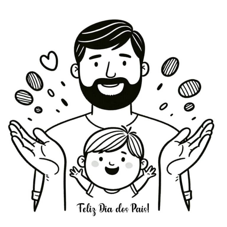 Desenho de Feliz Dia dos Pais para imprimir