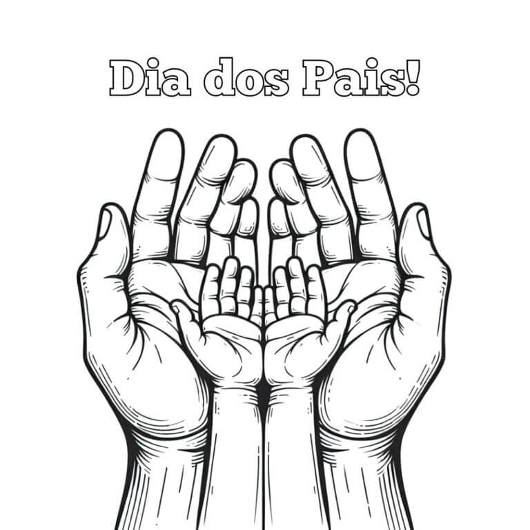 Desenho de Feliz Dia dos Pais para imprimir