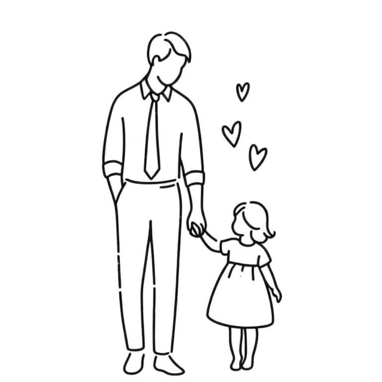 Desenho de Feliz Dia dos Pais para imprimir