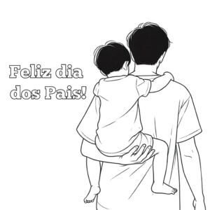 Desenho de Feliz Dia dos Pais para imprimir