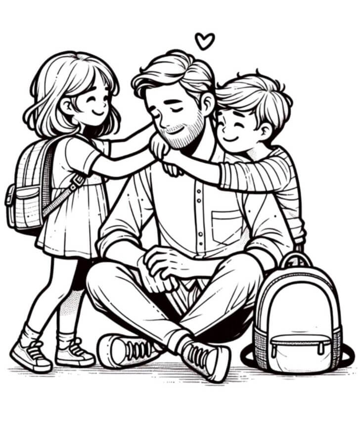 Desenho de Feliz Dia dos Pais para imprimir